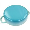 Crock Pot Artisan 5 Quart Enameled Cast Iron Braiser Pan with Lid in Gradient Aqua Blue - 4 of 4
