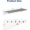 Silver Stainless Steel Metal Wall-Mounted Utility Shelf with  10 Hooks, Back Shelf, Space-Saving Design for Kitchen, Restaurant - 3 of 4