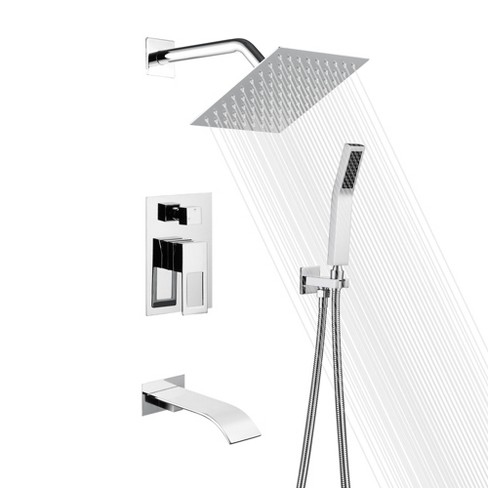 Sumerain Shower System, Shower Faucet Set Complete with Tub Spout, Shower Head and HandHeld, Chrome - image 1 of 4