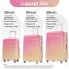 FURNIinspire Bag And Luggage Sets 3 Piece Gradient Color Expandable Suitcase With Spinner Wheels And TSA Lock, Pink And Yellow, 20" 24" 28" - 3 of 3