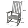 VisioGear Wooden Oversized Porch Rocker Chair with Wide Seat and Tall Backrest, High Back Rocking Chairs for Outdoor & Indoor, Grey, 27"*35.6"*45.2" - 3 of 4