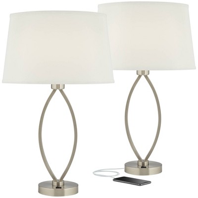 360 Lighting Ariana Ellipse Table Lamps Set of 2 with USB Ports