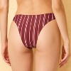 Women's Striped Ribbed Side-Tie Low-Rise High leg Extra Cheeky Bikini Bottom -Wild Fable™ Brown/Pink - 2 of 4