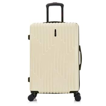 InUSA Drip Lightweight Hardside Medium Checked Spinner Suitcase - Sand
