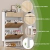 Shoe Storage Cabinet with 2 Flip Drawers & Large Drawer, Farmhouse Fluted Shoe Organizer with Metal Legs - 4 of 4