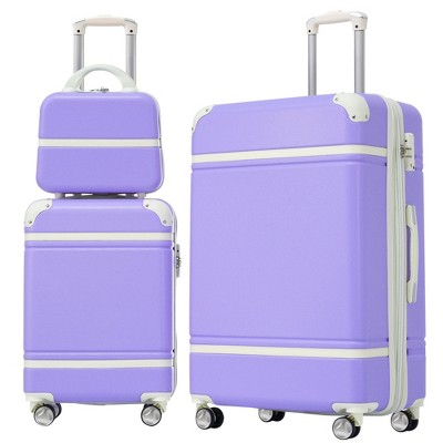 Maggift 3 PCS Bag and Luggage Sets, with Spinner Wheels and Zippers Lightweight Suitcase, for business trips and travel, Purple, 20.1"*12.4"*30.3"