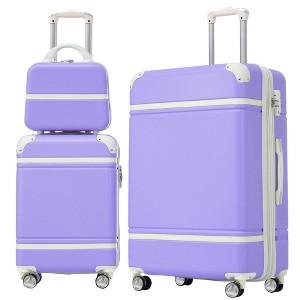 Maggift 3 PCS Bag and Luggage Sets, with Spinner Wheels and Zippers Lightweight Suitcase, for business trips and travel, Purple, 20.1"*12.4"*30.3" - 1 of 4