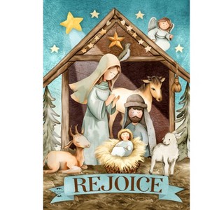 Briarwood Lane Christmas House Flag 40x28 For Outdoor Holy Nativity Rejoice For Christmas House Flag - 1 of 4