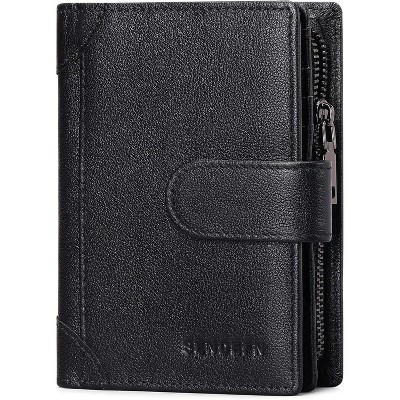 Men’s Genuine Leather Bifold Wallet – RFID Blocking Credit Card Holder with Coin Pocket, Slim Durable Wallet for Everyday Use