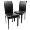 VYNXARIA Urban Style Solid Wood Leatherette Padded Parson Chair, Black, Set of 2 - 2 of 4