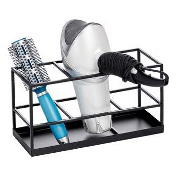 mDesign Steel Bathroom Countertop Hair Care Storage Organizer Basket