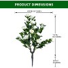 Set of 2 Artificial Topiary Ball Trees with Metal Stakes, 21.6" UV-Resistant PE Fake Plants with Begonia Flowers for Indoor/Outdoor Decor - 3 of 4