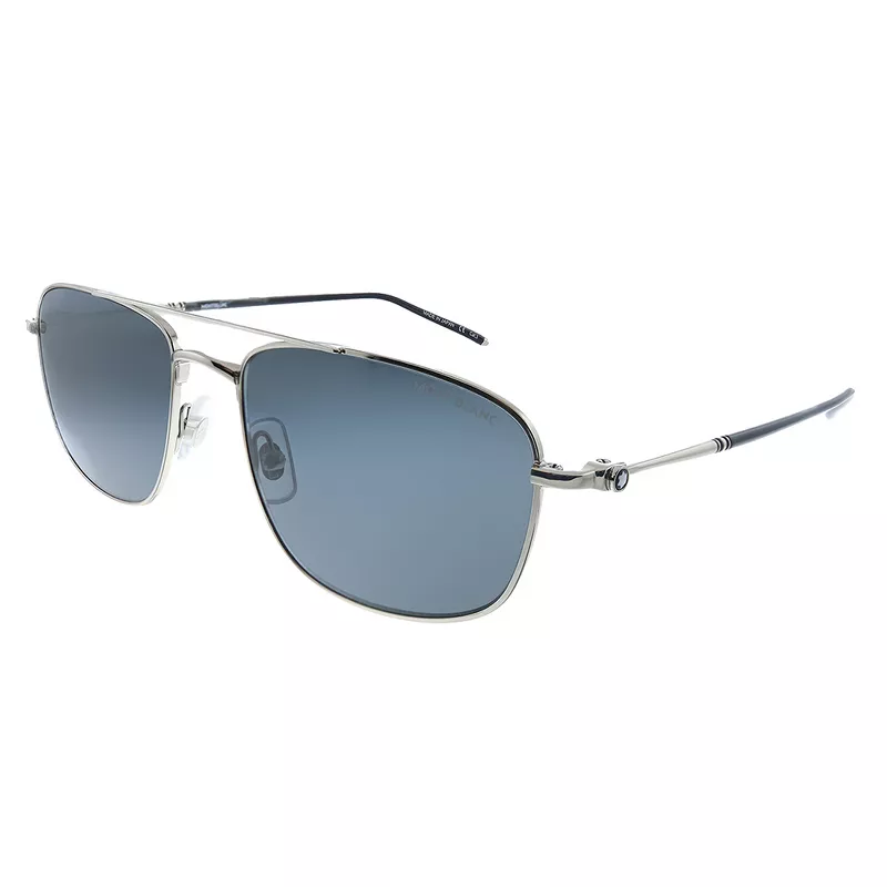 Buy Montblanc Mb 0127s 001 Unisex Square Sunglasses Silver 56mm Online In Ghana
