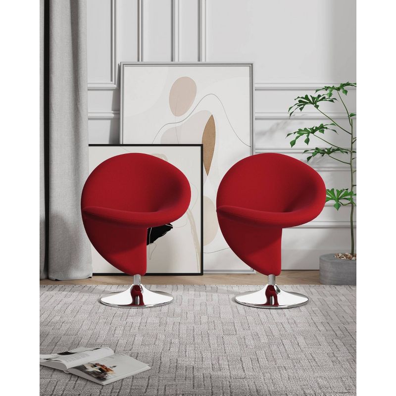 Set of 2 Curl Wool Blend Swivel Accent Chairs - Manhattan Comfort, 3 of 8