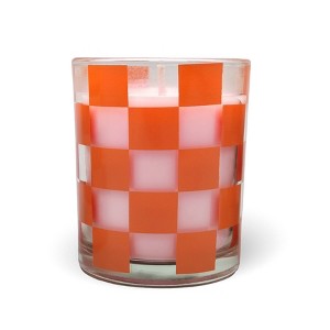 3.5oz Checkered Glass Candle with Color Wax Cardamom Chai Cupcake - Bullseye's Playground™ - 1 of 3