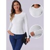 Allegra K Women's Ruffled Business Long Sleeve Round Neck Casual Blouse - 2 of 4