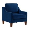 Single Velvet Armchair with Wooden Legs, Scooped Armrest, TB117 Foam Cushion and Easy Assembly - 4 of 4