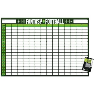 Trends International Fantasy Football 14 Team Draft Board Unframed Wall Poster Prints - 1 of 4