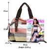 Canvas Handbag Multi-Color Striped Lattice Cross Body Shoulder Purse Bag Tote-Handbag for Women (Multi Color C) - 4 of 4