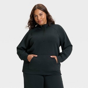Women's Airy Sleek Legging Friendly Half Zip Sweatshirt - All In Motion™ - 1 of 3
