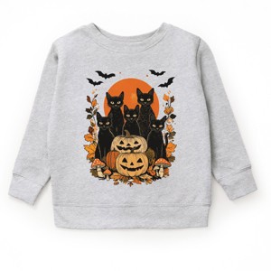 Black Cats Pumpkin Vintage - Toddler Graphic Sweatshirt and Youth Graphic Sweatshirt - 1 of 2