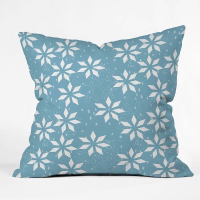 16"x16" Mirimo Holly Holidays Square Throw Pillow Blue - Deny Designs