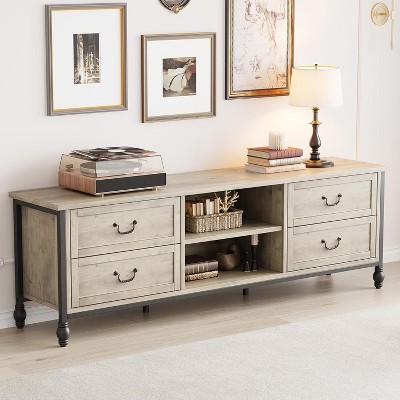 65'' TV Stand for TV up to 75'', Modern Entertainment Center with 4 Drawers