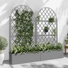 Lirago 6 ft. H x 3 ft. W Metal Planter Box privacy screen Garden Bed with Trellis and Wheels Gray - 3 of 4
