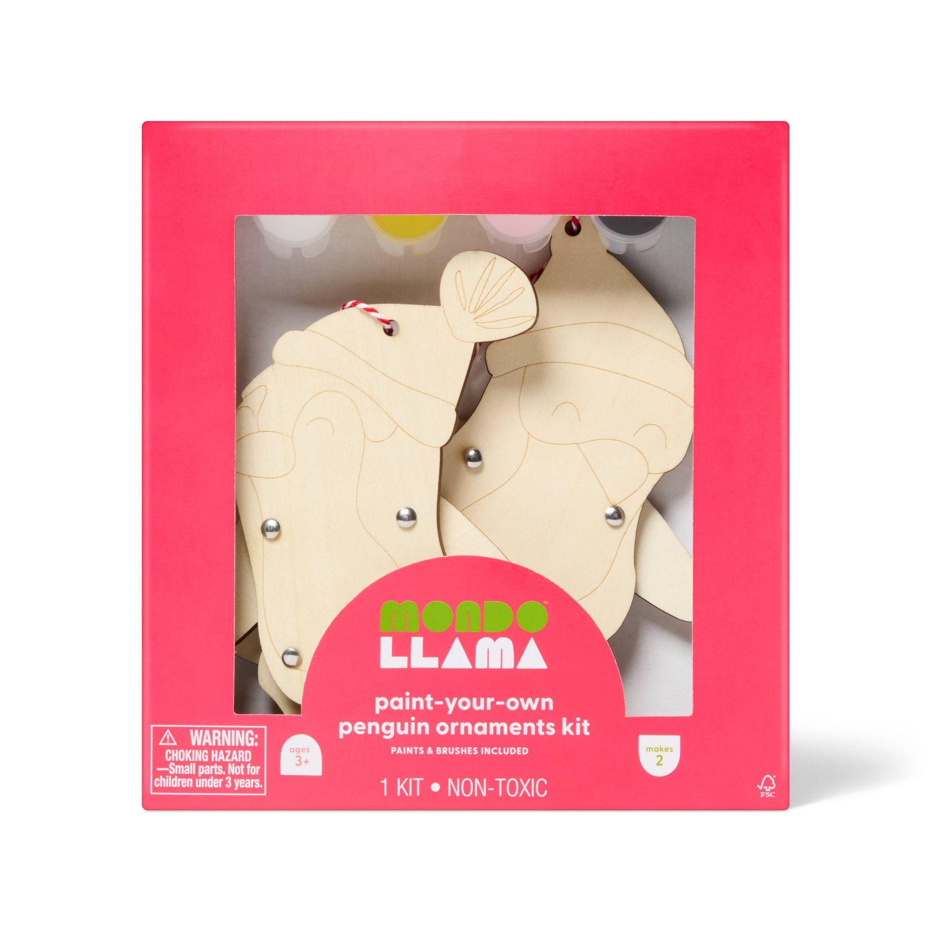 Christmas Craft 2ct Penguin Ornaments Painting Activity Kit - Mondo Llama™
