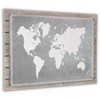 HomeRoots 25" X 34" Brown and Gray Wood and Metal World Map Hanging Dimensional Sculpture - 4 of 4