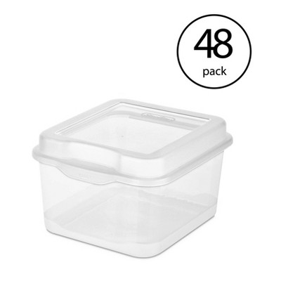 Sterilite 18038612 Plastic FlipTop Latching Storage Container, Clear (48 Pack)