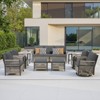 Buenhomino 9-Piece Outdoor Furniture Set – Sofa, Armchairs, Swivel Chairs, Ottomans & Side Tables with Cushions, PE Wicker Frame - 2 of 4