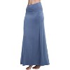 Women's Fold-Over Flare Maxi Skirt - Stylish Spandex Long Skirt for All-Day Comfort Greyish Blue - 3 of 4