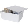 YBM Home White Plastic Storage Bin with Lid, Pack of 3 - 3 of 3