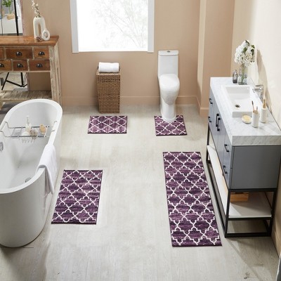 Savio Collection 100% Micro Polyester 4 Piece Bath Rug Set - Better Trends