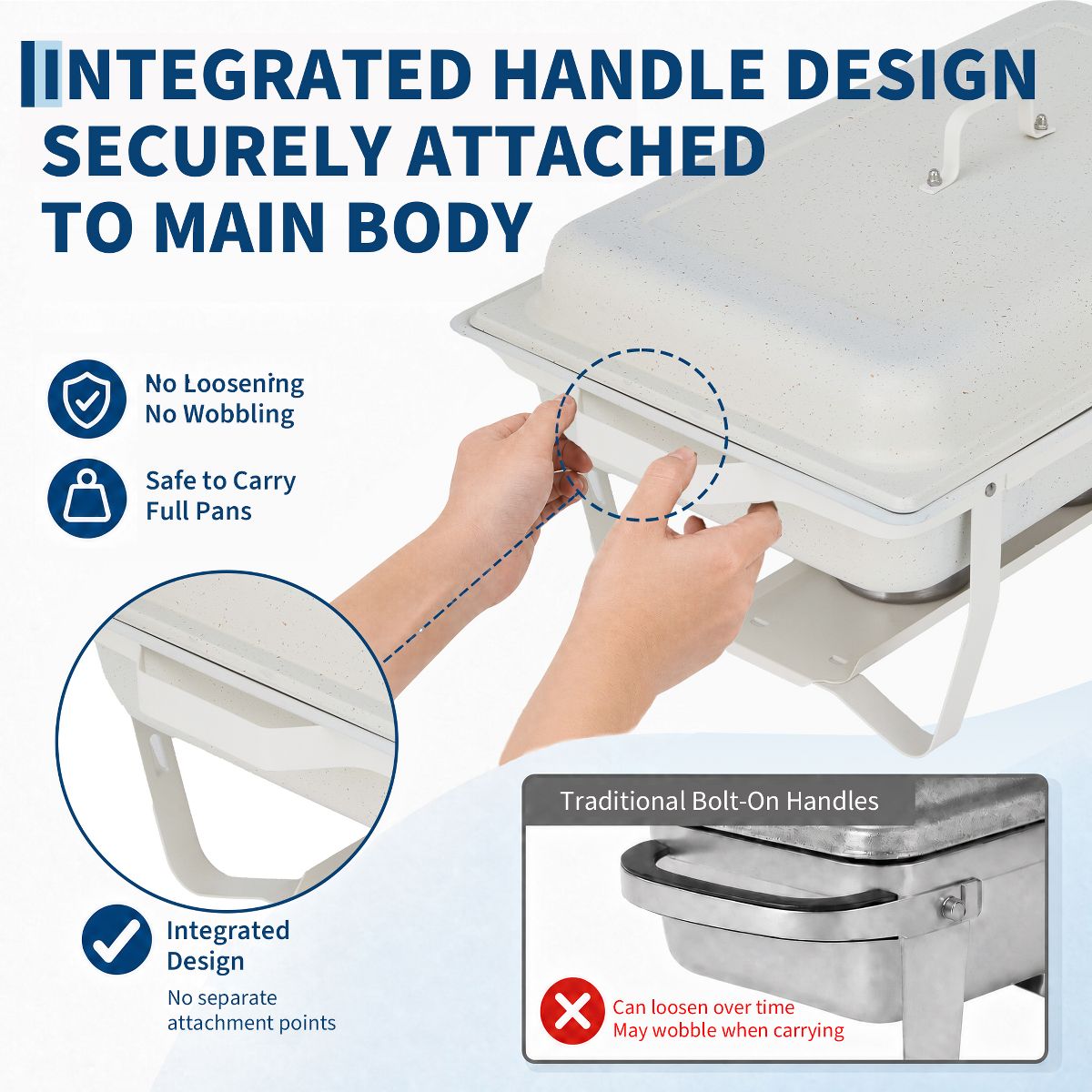 Chafing Dish Buffet Set, Rectangle Catering Warmer Server - thumbnail 6