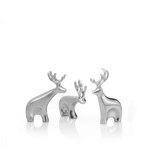 Nambe Miniature Blitzen Reindeer Christmas Set, 3 Pieces - Silver - 1 of 4