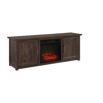 Camden Low Profile Fireplace and TV Stand for TVs up to 60" Dark Walnut - Crosley