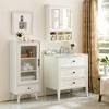 Lirago White Bathroom Storage Cabinet with Mirror 2 Doors 3 Baskets Wall Mounted 30.25"H x 24.75"W x 7.5"D - 4 of 4