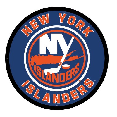 Evergreen Ultra-Thin Edgelight LED Wall Decor, Round, New York Islanders- 23 x 23 Inches Made In USA