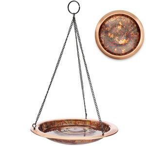 Good Directions 21" Hanging Fired Copper Bird Bath - Orange - 1 of 4