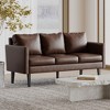 Mid-Century Modern Accent 3-Seater Sofa, Living Room Sofa With Wooden Legs, Comfy Upholstered Couch - 2 of 4