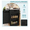 47 inch Kitchen Island On Wheels With Storage Drawer Cabinet Folding Dropleaf Storage Drawer Cabinet Wheel Counter Height Metal Top, Black - 3 of 4