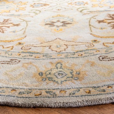 Light Grey and Beige Hand-Tufted Wool Runner Rug