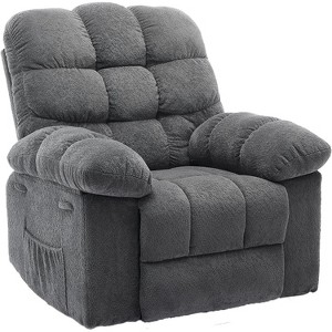 Manual recliner, ergonomic breathable fabric recliner with side pockets, single sofa, suitable for living room bedroom - 1 of 4