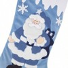 Classic 19 inch Blue Stockings Set of 3 with White Decor Velvet Applique Snow Stockings Fireplace Decorations Santa Snowman - 4 of 4