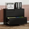 Lirago 2 Drawer Locking Lateral File Cabinet 28.5"H x 35.4"W x 15.75"D Heavy Duty Black Metal Locker Dresser with Silent Full Extension Slides - 4 of 4