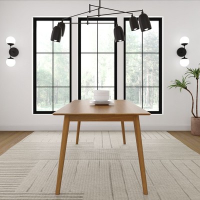 72'' Solid Wood Mid Century Modern Dining Table for 6