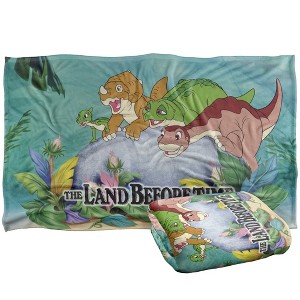 Kids' Land Before Time Littlefoot And Friends Silky Touch Blanket White 36X58 - 1 of 4