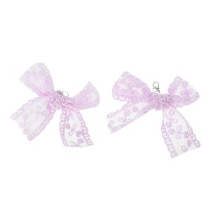 Unique Bargains Lace Bow Shoelace Charms 1 Pair - 1 of 4